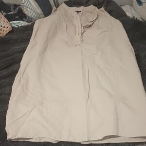 Lands' End Cream Ruffle Blouse